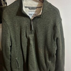 Orvis Men's Olive Zip-Up Sweater